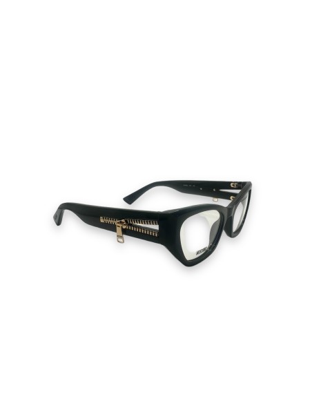 OCCHIALI DA VISTA MOSCHINO UOMO/DONNA NERO CON CERNIERA ORO MOS632